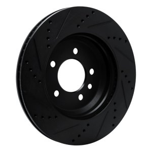 Land Rover Defender 110 Brake Rotor (1) - Rear Left - R1 Concepts - Drilled & Slotted - Black - `20-`25
